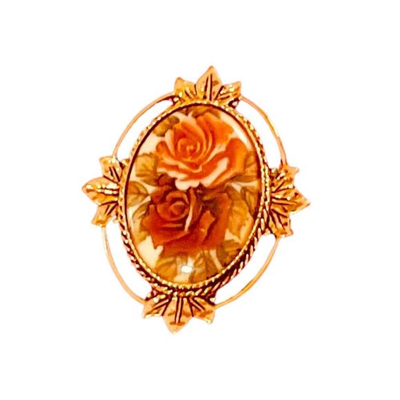 Vintage Sarah Coventry Victorian Inspired Floral Brooch Pendant - Picture 1 of 7